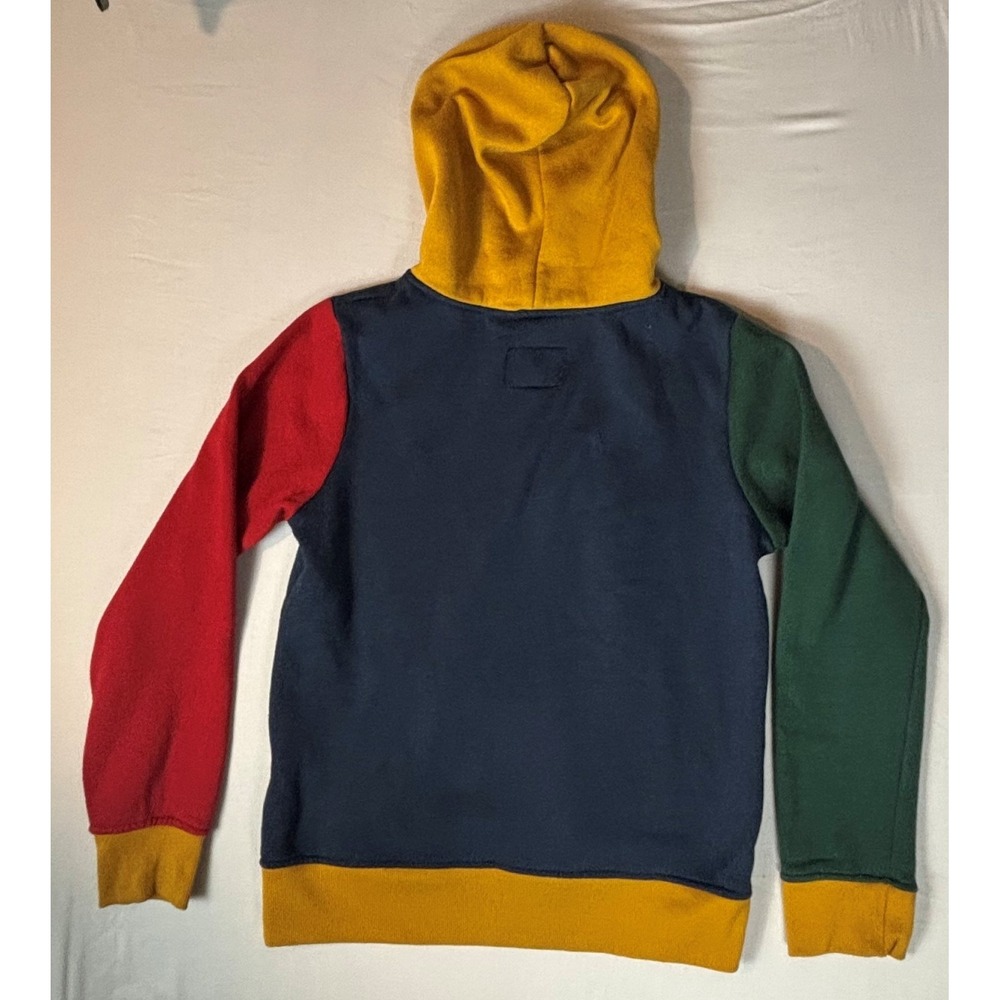 Aeropostale Hoodie Colorblock Blue Yellow‎ Red Green AERO Logo Pullover Sz S - Picture 10 of 14